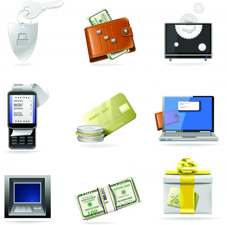 free vector Commercial and financial class icon vector
